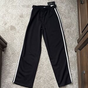 21 Saints Black Track Pants with White Stripes - NWT